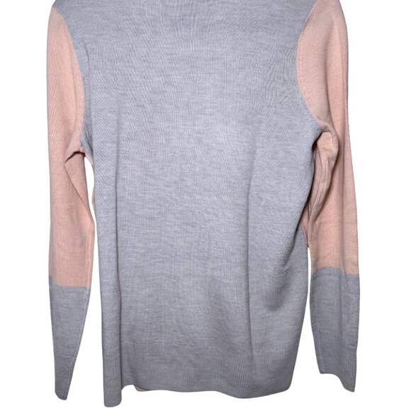 French Connection Peach & Gray Color Block Long Sleeve Sweater Women Medium NEW - Picture 4 of 6